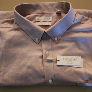 Gold Label Roundtree & Yorke Big & Tall Non-Iron Solid Dobby Sport Shirt